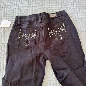 Earl Jeans Black Boot Cut with Embellished Pockets